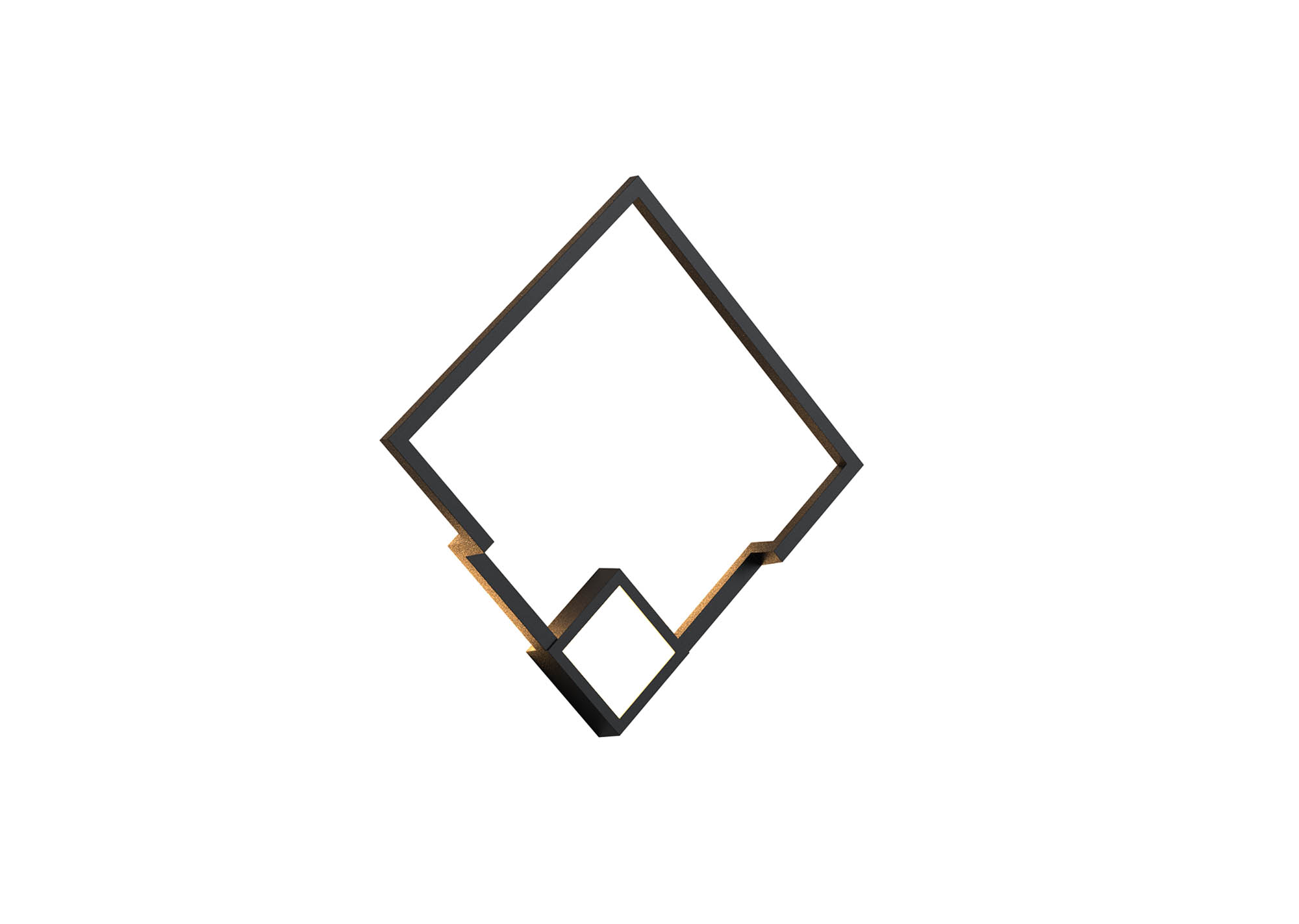 M7681  Boutique Square Wall Lamp Dimmable 25W LED Black